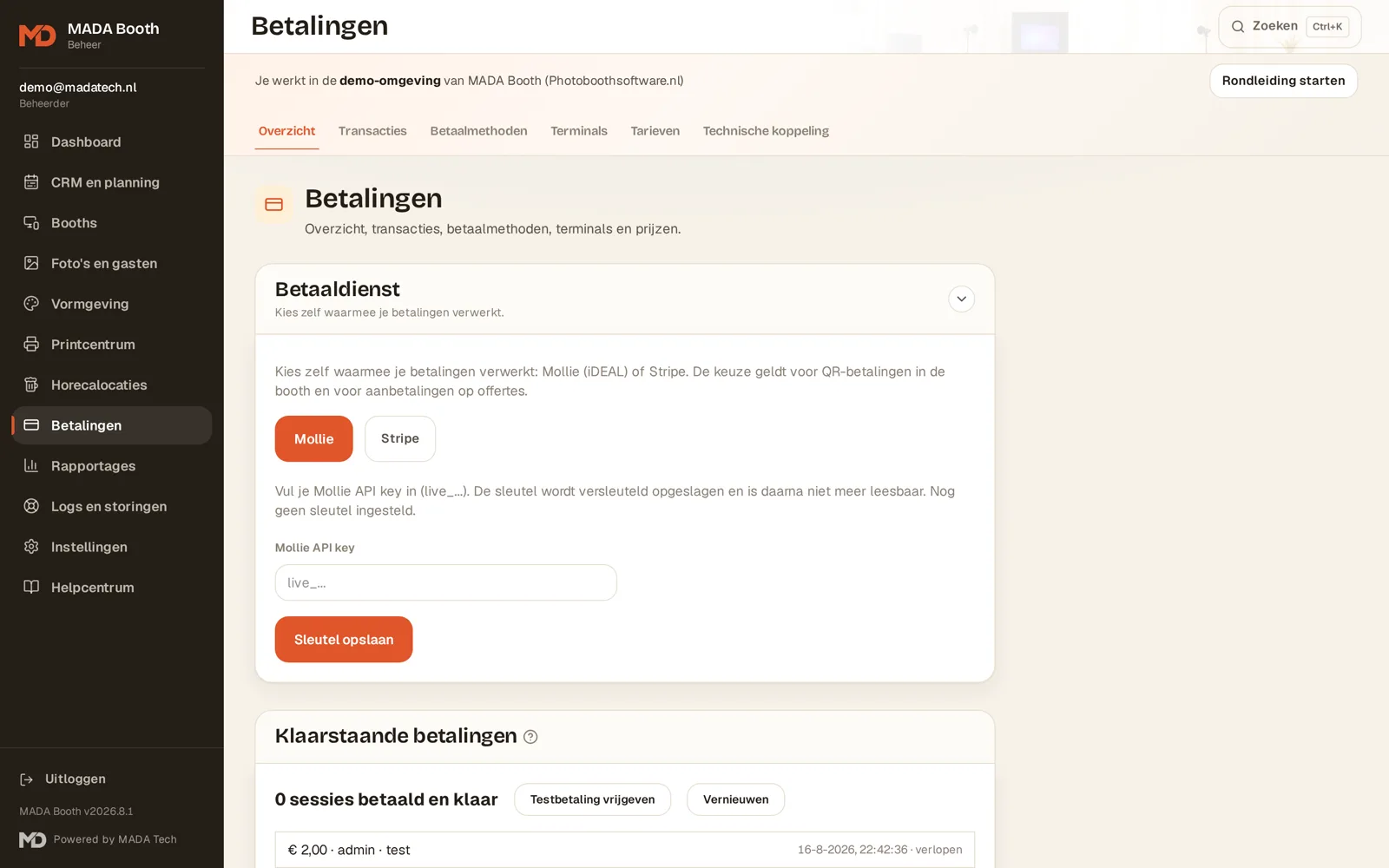 Zahlungen mit Transaktionen und Terminals