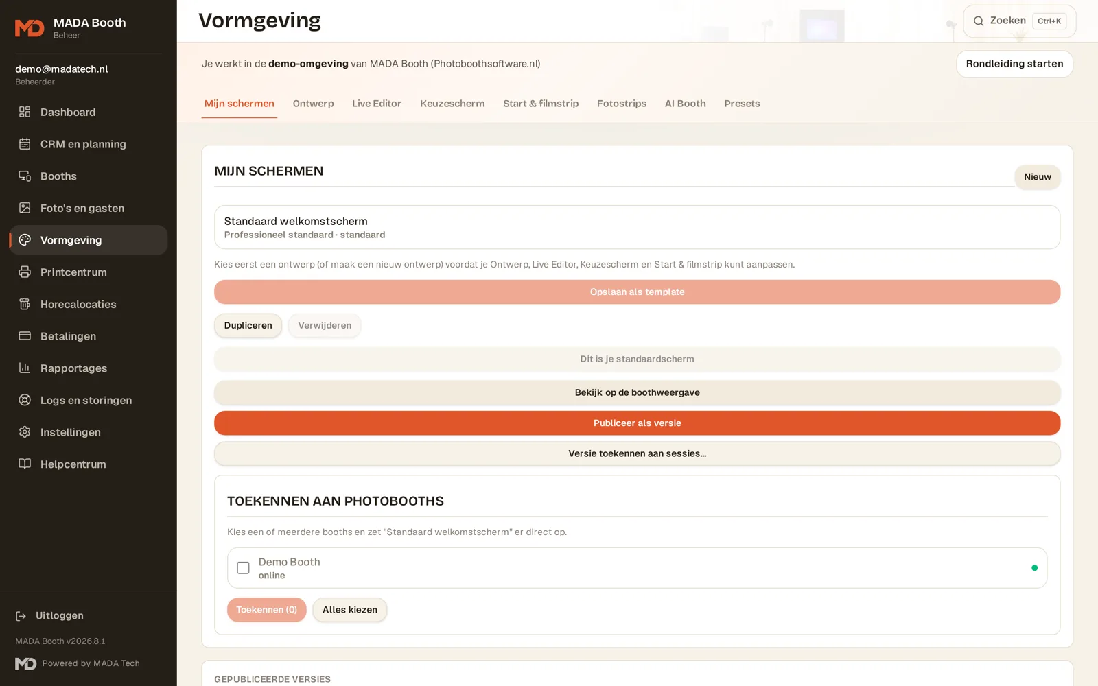 Designer für Willkommensbildschirme und Fotostreifen